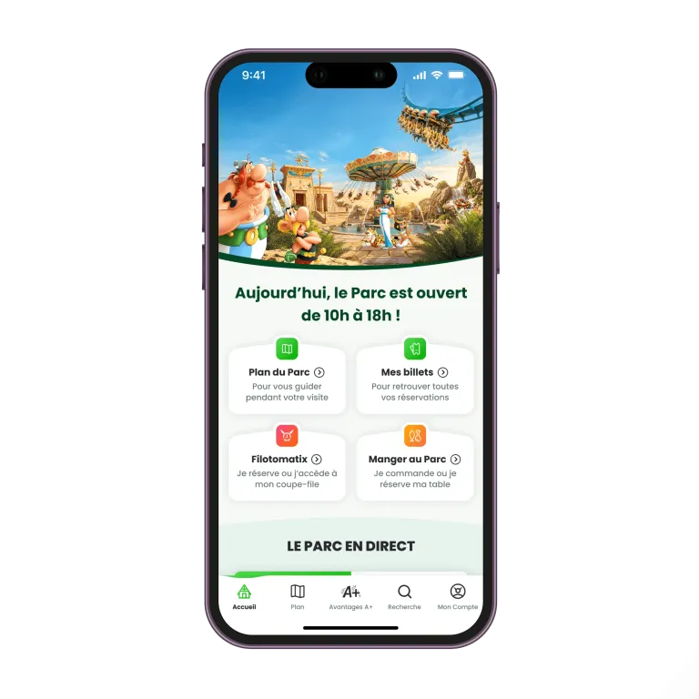 application mobile Parc Astérix